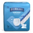 UNDERWEAR, PROTECTIVE FIT RIGHT 2XLG (20/BG 4BG/CS), 20/BG