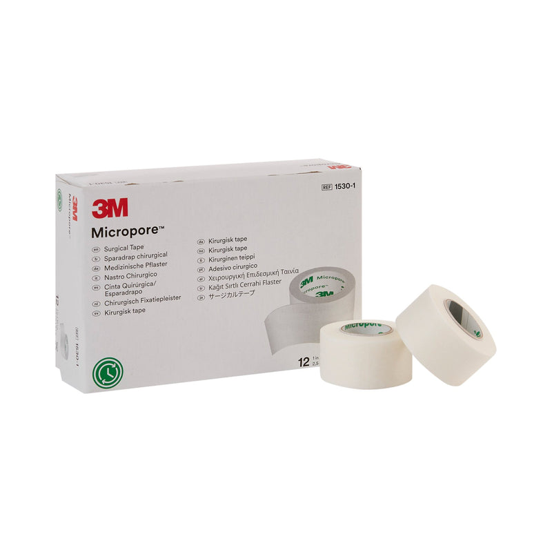 3M™ MICROPORE™ PAPER MEDICAL TAPE, 1 INCH X 10 YARD, WHITE, SOLD AS 12/BOX SOLVENTUM 1530-1