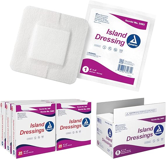 ISLAND DRESSING, 2" X 3½", STERILE, 50/BX, 6 BX/CS, SOLD AS CASE DYNAREX 10000058