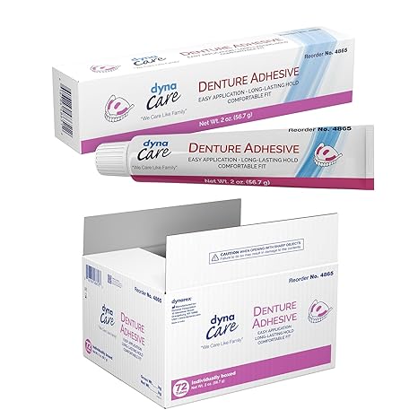 DENTURE ADHESIVE, 2 OZ TUBE, 72/CS, SOLD AS CASE DYNAREX 10000058