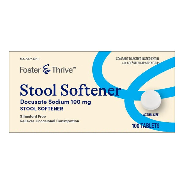 FOSTER & THRIVE™ 100 MG DOCUSATE SODIUM STOOL SOFTENER, SOLD AS 1/BOTTLE MCKESSON 70677107101