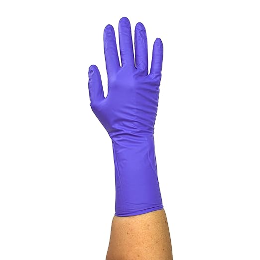 Dynarex Tillotson True Advantage High Risk Nitrile Exam Gloves Nitrile Exam Glove, 8 Mil, Medium, 50/Bx, 10 Bx/Cs -6513