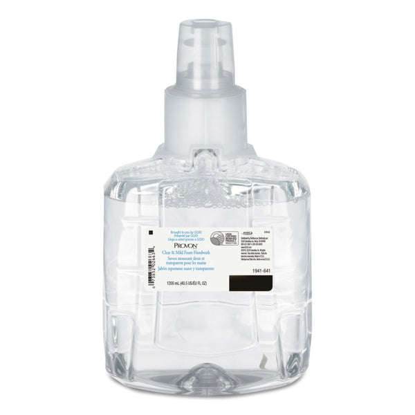 PROVON® CLEAR AND MILD FOAM HANDWASH, 1200 ML DISPENSER REFILL BOTTLE, UNSCENTED, SOLD AS 2/CASE GOJO 1941-02