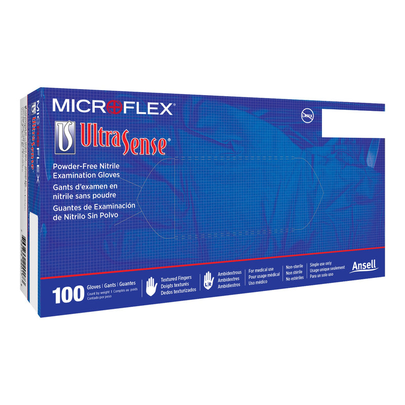 ULTRASENSE® NITRILE EXAM GLOVE, SMALL, BLUE, SOLD AS 1/BOX MICROFLEX US-220-S