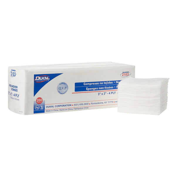 CLINISORB NONWOVEN SPONGE, 3 X 3 INCH, 4-PLY, SOLD AS 4000/CASE DUKAL 2103