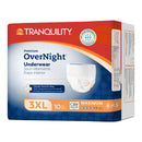 TRANQUILITY PREMIUM OVERNIGHT DISPOSABLE ABSORBENT UNDERWEAR, 3XL, SOLD AS 10/BAG PRINCIPLE 2119