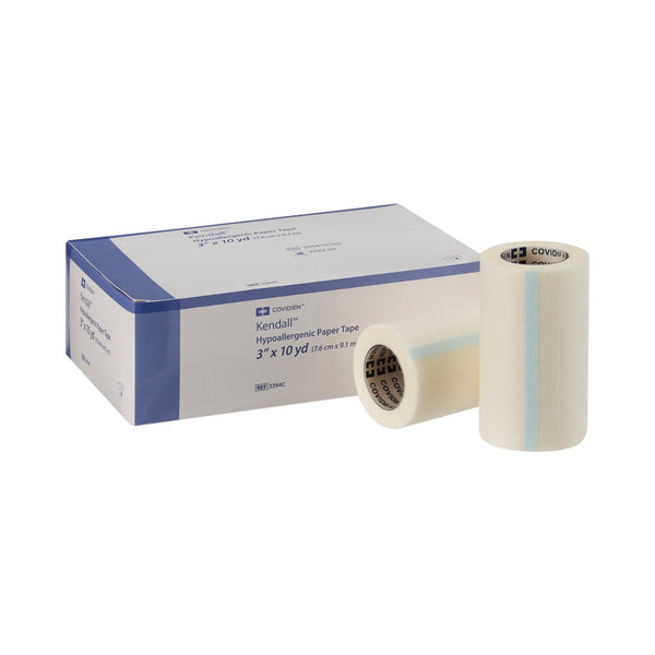 KENDALL™ HYPOALLERGENIC PAPER MEDICAL TAPE, 3 INCH X 10 YARD, WHITE, SOLD AS 40/CASE CARDINAL 3394C
