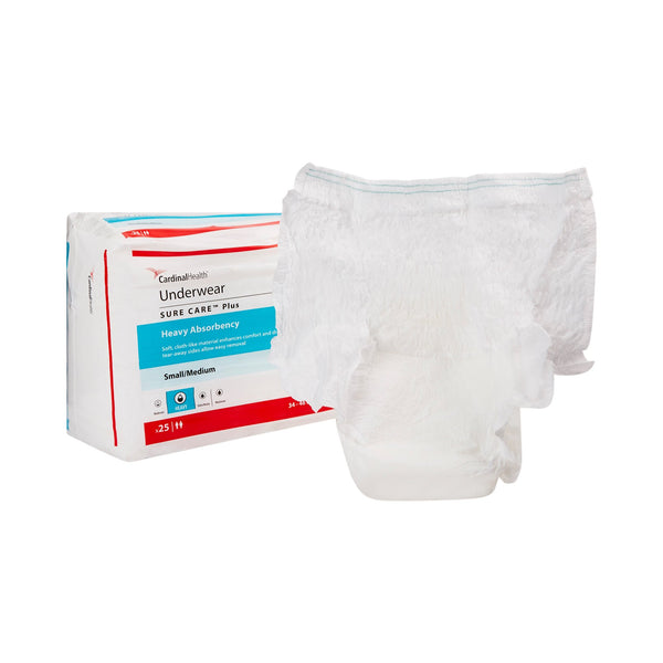 SURE CARE™ PLUS HEAVY ABSORBENT UNDERWEAR, MEDIUM, SOLD AS 100/CASE CARDINAL 1605R