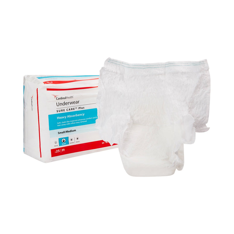 SURE CARE™ PLUS HEAVY ABSORBENT UNDERWEAR, MEDIUM, SOLD AS 100/CASE CARDINAL 1605R