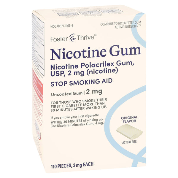 FOSTER & THRIVE™ NICOTINE POLACRILEX 2 MG (NICOTINE) GUM, ORIGINAL FLAVOR, SOLD AS 110/PACK MCKESSON 70677116602
