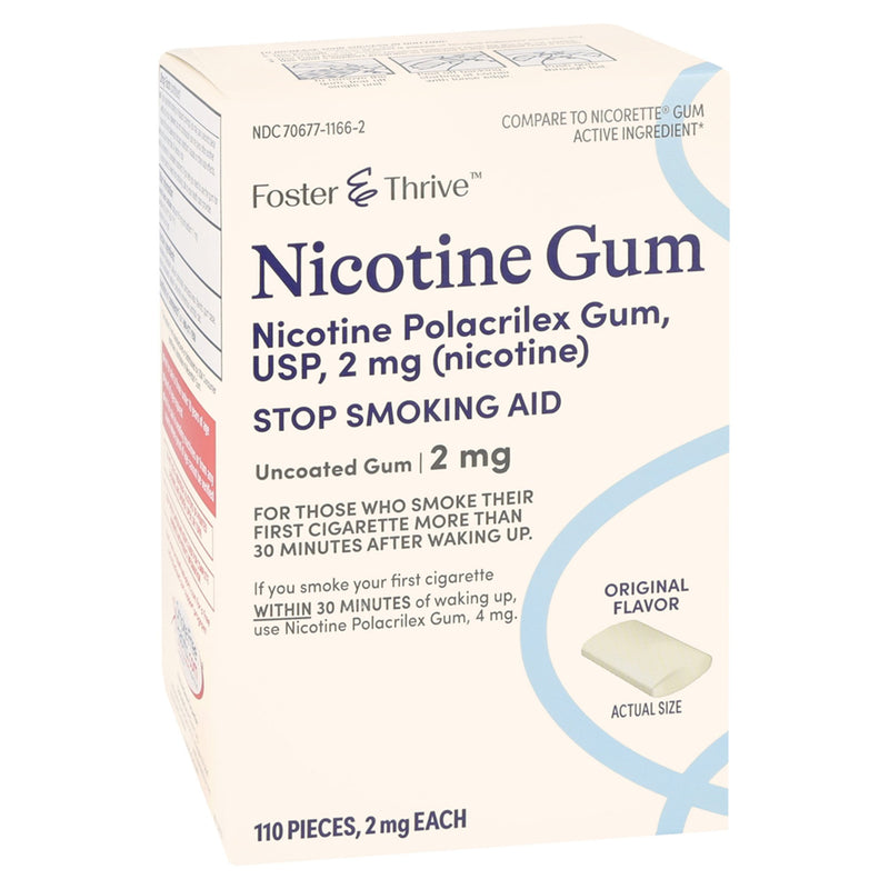 FOSTER & THRIVE™ NICOTINE POLACRILEX 2 MG (NICOTINE) GUM, ORIGINAL FLAVOR, SOLD AS 110/PACK MCKESSON 70677116602