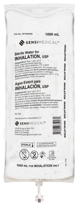 Optimal (Sensimedical) Sterile Saline & Water Water St 4 Inhalation Dehpfree Bg Usp 100Ml 14Bg/Cs -7871800000