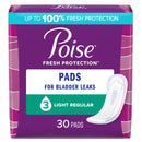 POISE® BLADDER CONTROL PADS, LIGHT ABSORBENCY, REGULAR LENGTH, SOLD AS 120/CASE KIMBERLY 51668