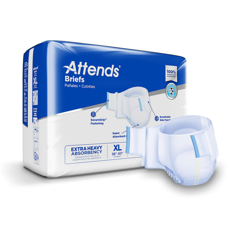 ATTENDS® EXTRA HEAVY ABSORBENCY BRIEFS, X-LARGE, SOLD AS 25/BAG ATTENDS DDP40100