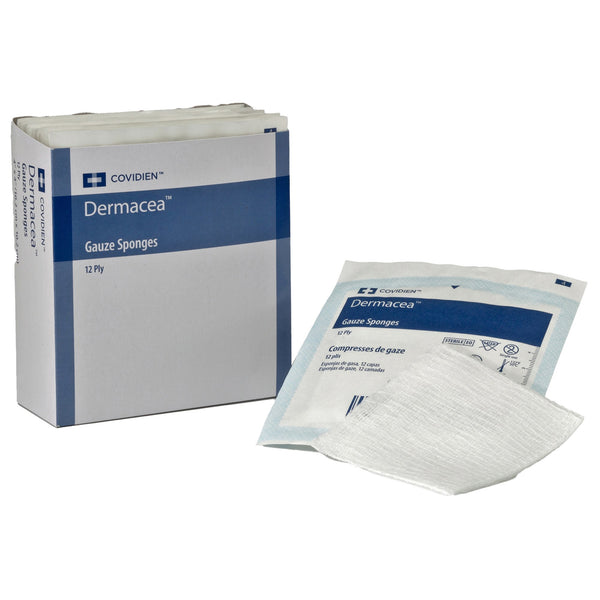 DERMACEA™ STERILE GAUZE SPONGE, 3 X 3 INCH, 12-PLY, SOLD AS 1200/CASE CARDINAL 441009