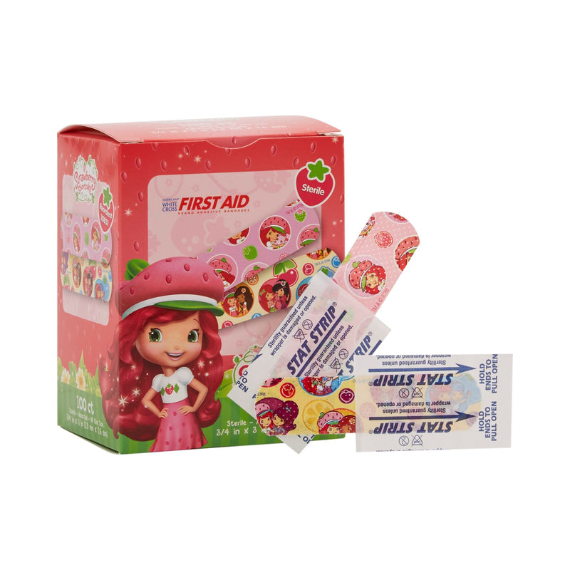 AMERICAN® WHITE CROSS STAT STRIP® STRAWBERRY SHORTCAKE DESIGN ADHESIVE STRIPS, SOLD AS 1200/CASE DUKAL 10851