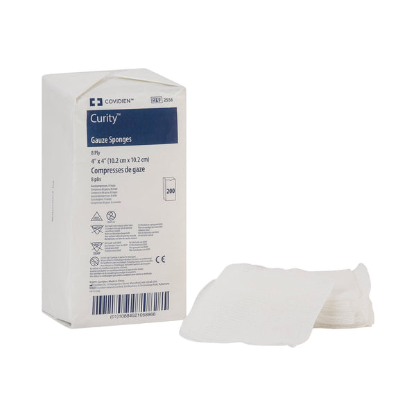 CURITY™ USP TYPE VII GAUZE SPONGE, 4 X 4 INCH, 8-PLY, SOLD AS 4000/CASE CARDINAL 2556-