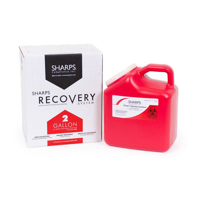 THE SHARPS DISPOSAL BY MAIL SYSTEM® PRO-TEC® MAILBACK SHARPS COLLECTOR, 2 GAL., SOLD AS 1/EACH SHARPS 12000-012