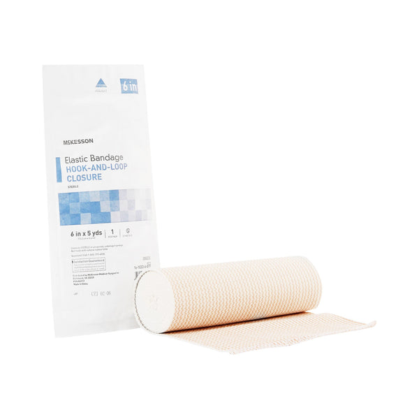 MCKESSON HOOK AND LOOP CLOSURE ELASTIC BANDAGE, 6 INCH X 5 YARD, SOLD AS 36/CASE MCKESSON 16-1033-6-STR