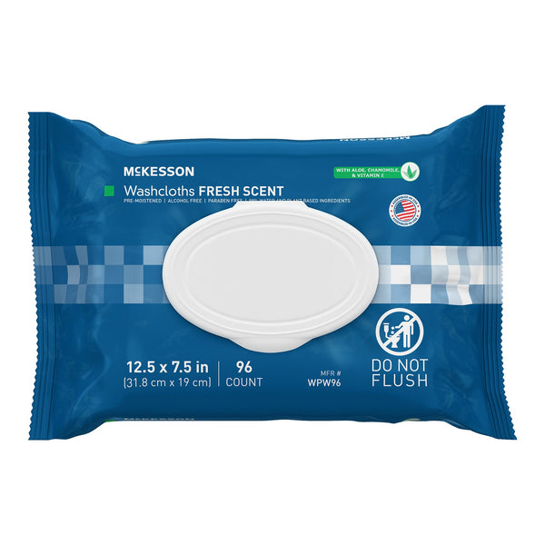 MCKESSON® FRESH SCENT WASHCLOTHS, 96 CT., SOLD AS 576/CASE MCKESSON WPW96