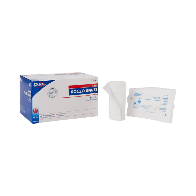 DUKAL™ STERILE FLUFF BANDAGE ROLL, 4 INCH X 5 YARD, 2-PLY, SOLD AS 96/CASE DUKAL 454