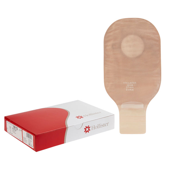 NEW IMAGE™ 18113 BEIGE COLOSTOMY POUCH, PRE-CUT TO FIT 57 MM STOMAS, RED MATCH, SOLD AS 10/BOX HOLLISTER 18113