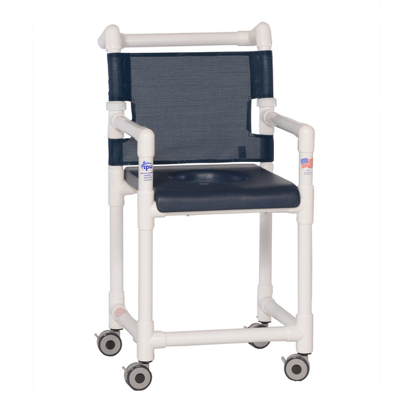 IPU DELUXE SHOWER CHAIR COMMODE, NAVY, SOLD AS 1/EACH IPU SC721N
