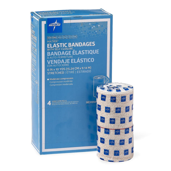 MATRIX DOUBLE HOOK AND LOOP CLOSURE ELASTIC BANDAGE, 6 INCH X 10 YARD, SOLD AS 20/CASE MEDLINE MDS087106LF