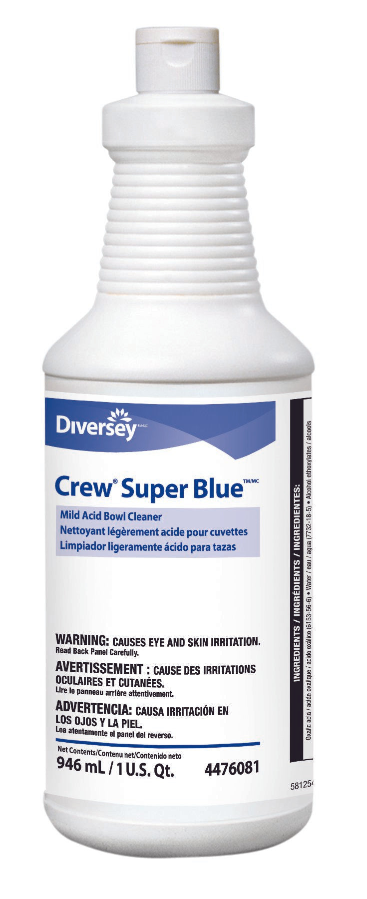 CREW® SUPER BLUE™ MILD ACID TOILET BOWL CLEANER, CITRUS SCENT, 32 OZ., SOLD AS 12/CASE LAGASSE DVO94476081