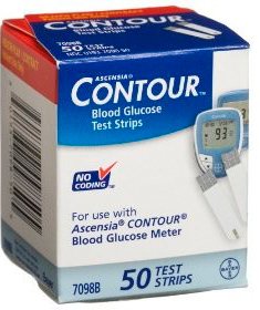 ASCENSIA® CONTOUR® BLOOD GLUCOSE TEST STRIPS, SOLD AS 50/BOX ASCENSIA 7098