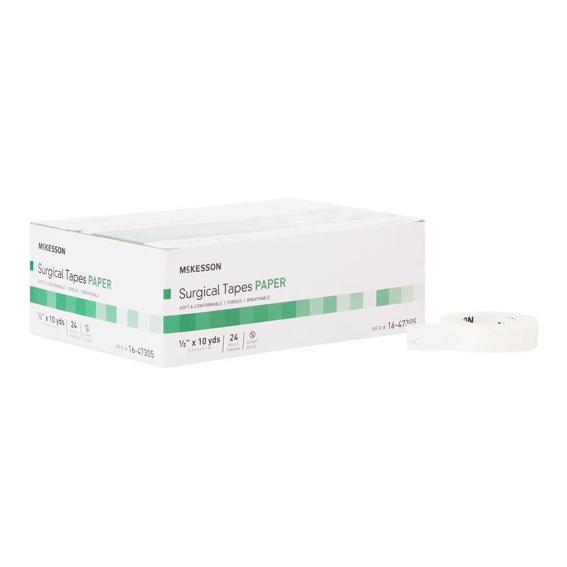 MCKESSON PAPER MEDICAL TAPE, 1/2 INCH X 10 YARD, WHITE, SOLD AS 24/BOX MCKESSON 16-47305
