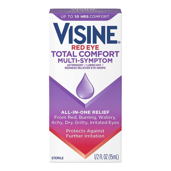 VISINE RED EYE TOTAL COMFORT MULTI-SYMPTOM EYE DROPS, SOLD AS 1/EACH J 69968036001
