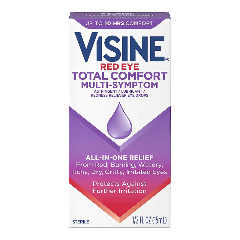 VISINE RED EYE TOTAL COMFORT MULTI-SYMPTOM EYE DROPS, SOLD AS 1/EACH J 69968036001