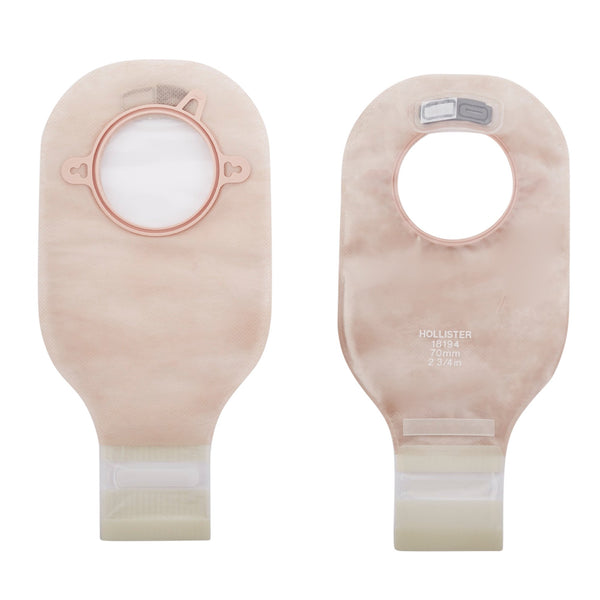 NEW IMAGE™ 2-PIECE TRANSPARENT COLOSTOMY POUCH, PRE-CUT TO FIT 70 MM, BLUE MATCH, SOLD AS 10/BOX HOLLISTER 18194