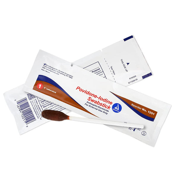 DYNAREX POVIDONE IODINE IMPREGNATED SWABSTICK, SOLD AS 50/BOX DYNAREX 1201