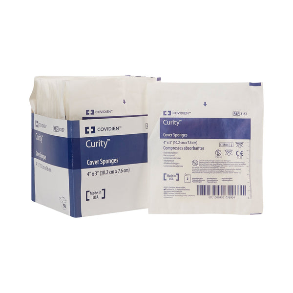 CURITY™ STERILE NONWOVEN SPONGE, 3 X 4 INCH, 4-PLY, SOLD AS 600/CASE CARDINAL 3157