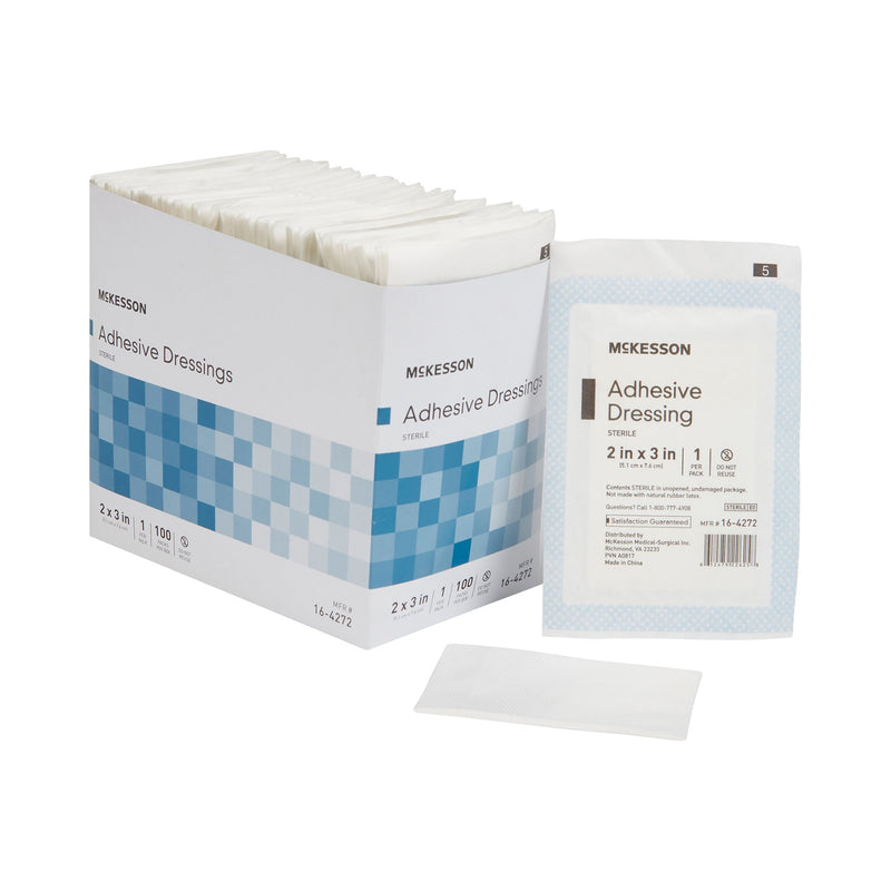 MCKESSON WHITE ADHESIVE DRESSING, 2 X 3 INCH, SOLD AS 2400/CASE MCKESSON 16-4272