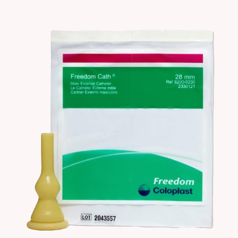 FREEDOM CLEAR® MALE EXTERNAL CATHETER, SELF-ADHESIVE, 28MM, MEDIUM SIZE, SOLD AS 100/BOX COLOPLAST 8200