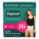 DEPEND® FRESH PROTECTION™ WOMEN'S MAXIMUM ABSORBENCY UNDERWEAR, MEDIUM, SOLD AS 60/CASE KIMBERLY 53742