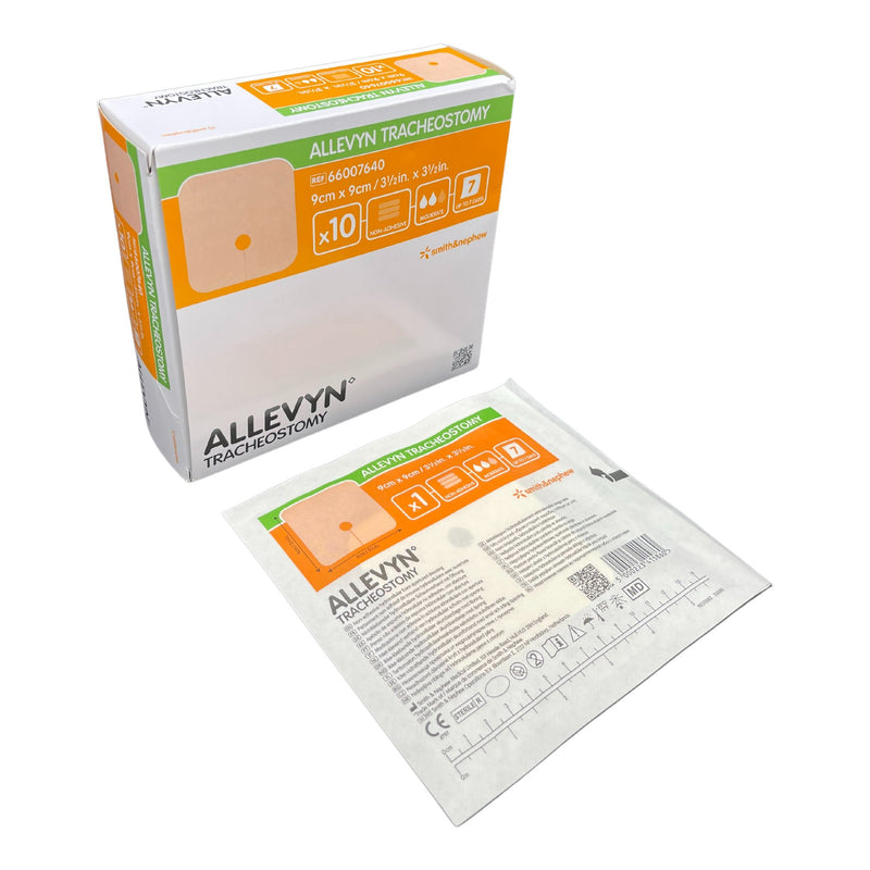 SMITH & NEPHEW ALLEVYN TRACHEOSTOMY NONADHESIVE FOAM DRESSING, 3.5 X 3.5 INCH, SOLD AS 10/BOX SMITH 66007640