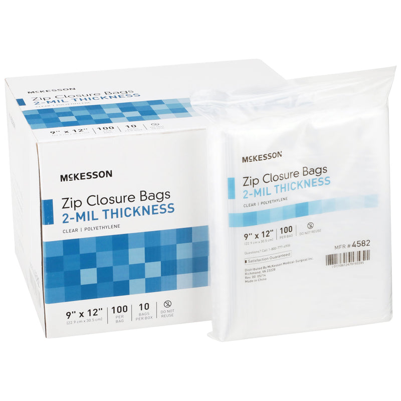 MCKESSON ZIP CLOSURE BAG, 9 X 12 INCHES, SOLD AS 10/BOX MCKESSON 4582