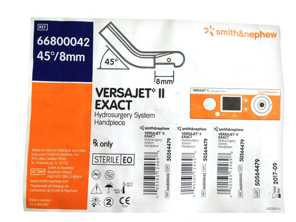 Smith & Nephew Versajet Ii Hydrosurgery System Handpiece Hydrosurgery 8Mm45 Deg 5/Cs -66800042