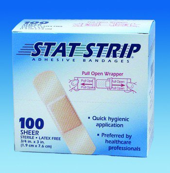 AMERICAN® WHITE CROSS STAT STRIP® SHEER ADHESIVE STRIP, 1 X 3 INCH, SOLD AS 1200/CASE DUKAL 15205