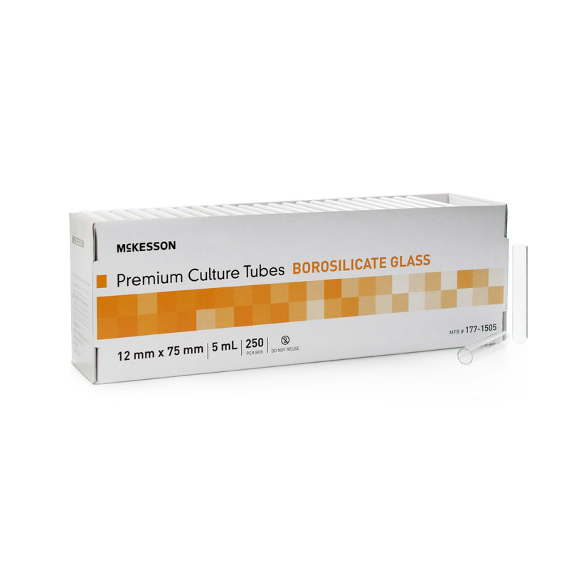 MCKESSON ROUND BOTTOM GLASS TEST TUBE, 5 ML, 12 X 75 MM, SOLD AS 250/BOX MCKESSON 177-1505