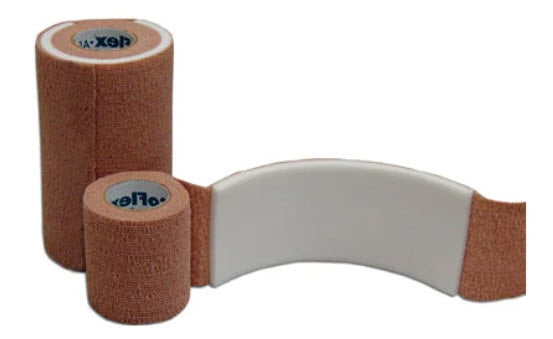 Andover Coflex Afd - Absorbent Foam Dressing & Cohesive Bandage Dressing Absorb Foam W/Sa Wrap6X2.5 Tan Lf 8Rl/Cs -9760TN
