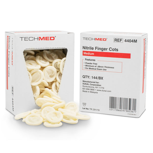 TECH-MED® NITRILE FINGER COT, MEDIUM, SOLD AS 1/BOX DUKAL 4404M