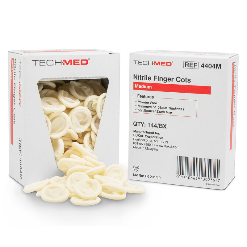 TECH-MED® NITRILE FINGER COT, MEDIUM, SOLD AS 1/BOX DUKAL 4404M