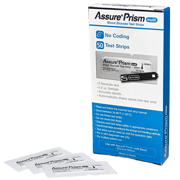 ASSURE PRISM MULTI BLOOD GLUCOSE TEST STRIPS 532050, SOLD AS 50/BOX ARKRAY 532050