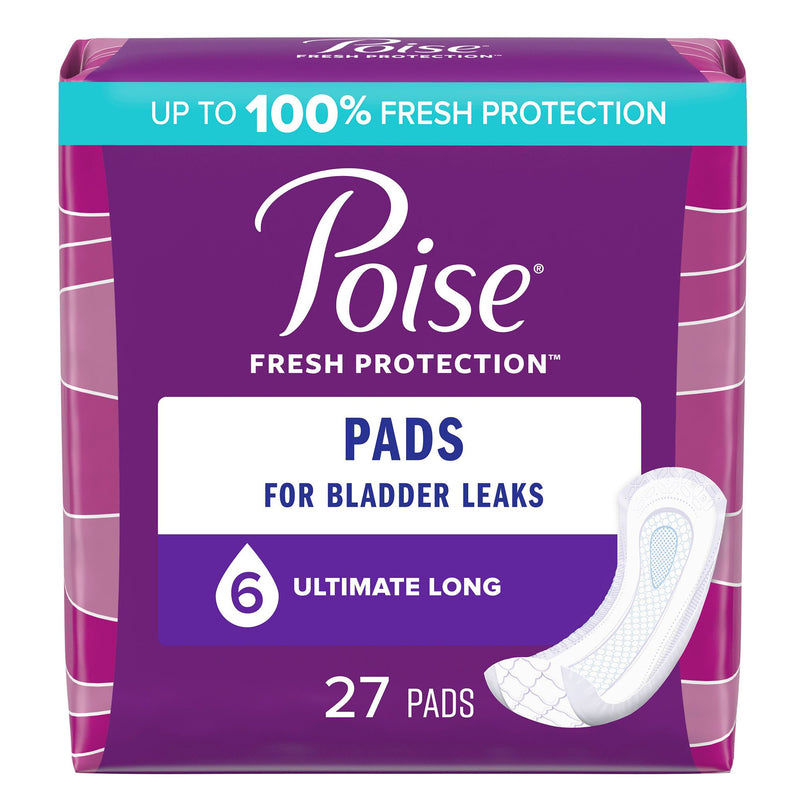 POISE® BLADDER CONTROL PADS FOR WOMEN, HEAVY ABSORBENCY, 15.9-INCH LENGTH, SOLD AS 27/PACK KIMBERLY 33593