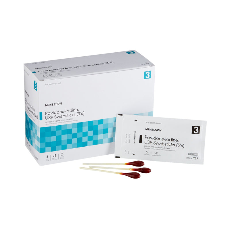 MCKESSON IMPREGNATED SWABSTICK 3 PACK 10% STRENGTH, SOLD AS 250/CASE MCKESSON 987